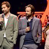 The Duffer brothers at an event to promote Stranger Things season 4