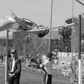 Dick Fosbury of the USA clears the bar in the high jump event at the AAAU Championships, Oregon, USA - Credit: Getty Images