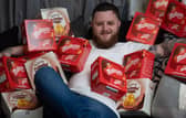 Ashley Kean, 29 of Castleford, West Yorkshire, lives on a diet of Easter egg chocolate all year round (SWNS)