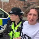 Two Just Stop Oil supporters were arrested at the Herbert Museum in Coventry while demanding that the government stop all new UK fossil fuel projects and calling on employees and directors of UK cultural institutions to join in civil resistance against the governments genocidal policies.