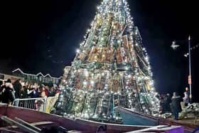 Christmas tree made entirely out of lobster pots (photo: Filey Fishtive Tree)