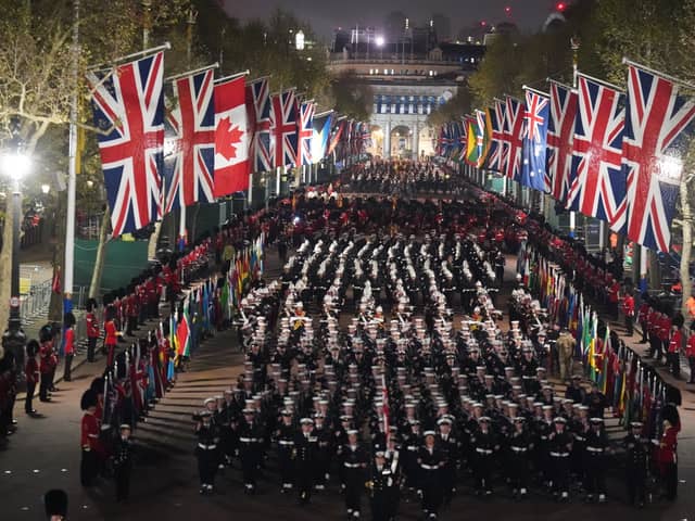 An early morning rehearsal of the coronation took place in London