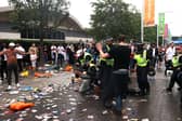 Police break up a fight during the UEFA Euro 2020 Championship Final between Italy and England at Wembley Stadium (Getty Images)