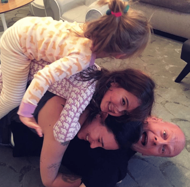 Bruce Willis with his daughters