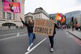 NEU members are set to go on strike for two days this week over an ongoing dispute over pay with the government.  (Photo by Hesther Ng/SOPA Images/LightRocket via Getty Images)