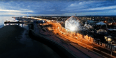Blackpool Pleasure Beach in the evening.