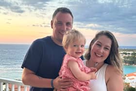 Lauren and Ross Stevens with their daughter Sophie.