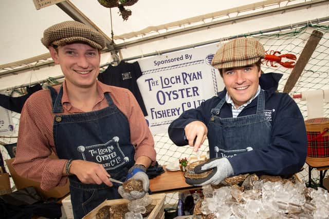The team from The Loch Ryan Oyster Fishery Company on hand during the 2019 Stranrear Oyster Festival