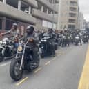 Bikers on Harley Davidsons deliver Lemmy's ashes to Nottingham's Rock City 