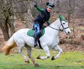 Michelle Ross riding horse Leila videoed the terrifying moment her 10-year-old riding companion's horse bolted, reaching 38 mph