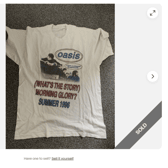 One Oasis shirt that is "unofficial" went for £730 on eBay, owing to the renewed interest in the band and the cultural impact the Knebworth 1996 shows had.