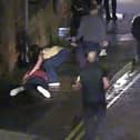 A man is left lying on the ground after being repeatedly punched by Joshua Saxton.