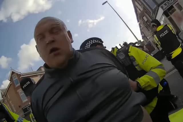 Lancashire Police said Robinson was verbally abusive towards officers and members of the public, often using language that was racist and xenophobic
