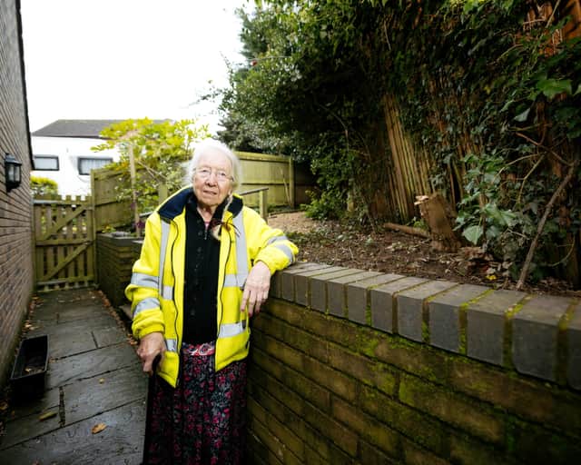Betty Calloway (90) from Stirchley, who has issues with an overgrown council hedge that has turned her dream move into a nightmare.