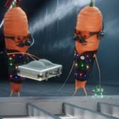Kevin The Carrot with Katy in the Aldi Christmas advert for 2024