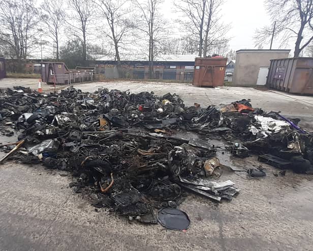 The aftermath of the blaze at the Bristol Avenue tip