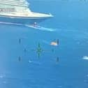 Disney cruise ship comes to the rescue of a sinking boat.