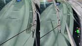Driver found operating broken windscreen wipers with shoelaces.