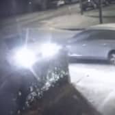 A Mercedes-Benz crashed into a parked car and a tree, before fleeing the scene in Dagenham, East London.