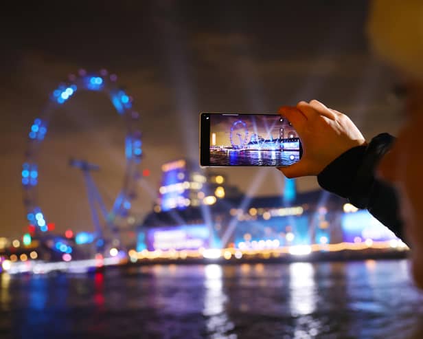 London’s County Hall and the London Eye were illuminated