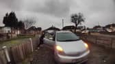 An UberEats driver forgot to put on his handbrake whilst delivering food and accidentally let his car roll into the customer's front porch. 