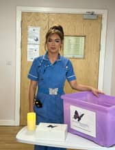 Beka Naylor at work. The NHS nurse, from Doncaster, was recovering from cancer treatment at Sheffield's Northern General Hospital when her car was stolen from outside her home. Photo: Beka Naylor/SWNS