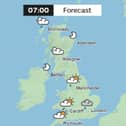 Met Office UK weather map 07:00 February 24.