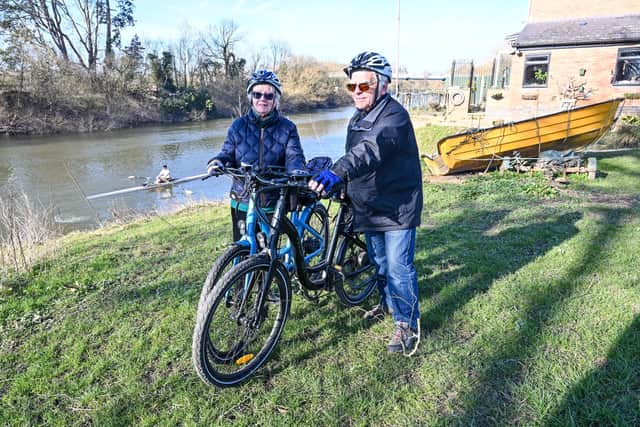 Lillian and Andy Dainty, keen cyclists. Residents have blasted their council for wasting £16 million on a bridge that "leads to nowhere".