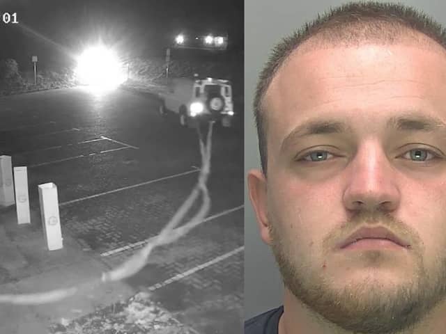 Man uses Land Rover Defender in attempt to steal ATM.