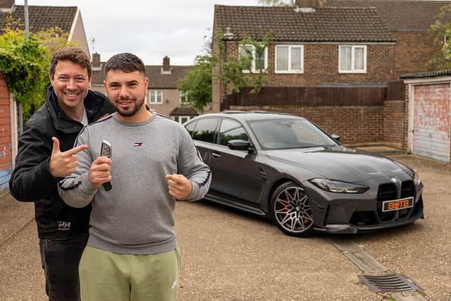 Denis could scarcely believe he was being given the keys to his dream car