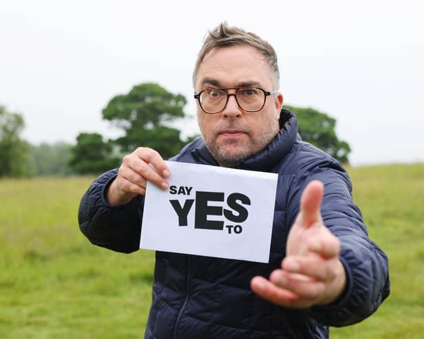 Danny Wallace braves the summer weather to accept Halford's challenge to say yes