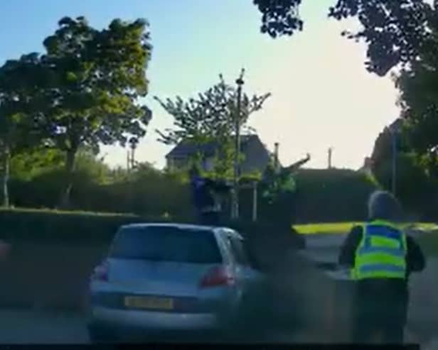 The moment Morgan Swindells is caught by police