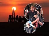 A popular sea shanty crew lead a boozy sunset sing-along outside an RNLI station