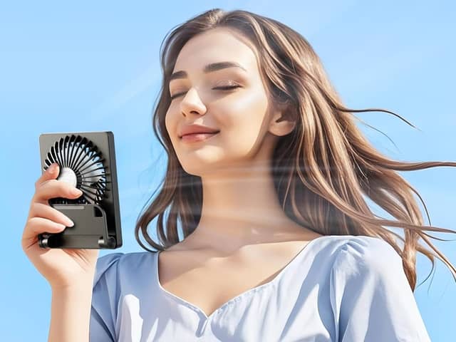 For just £6.99 you can get an ultra-compact folding fan with a 4,000rpm cooling speed