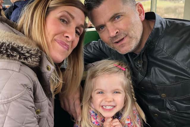 Hayley, her daughter Darcy and partner Jamie