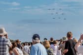Spitfires flying in formation at Shuttleworth's Summer Air Show