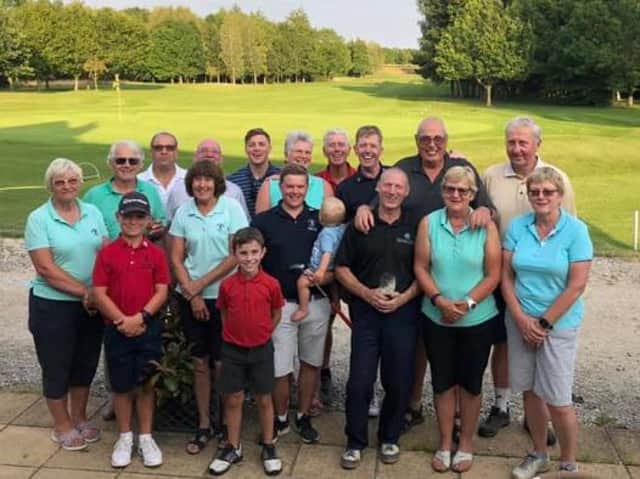 Teams at the Mount Pleasant Ladies versus Men match.