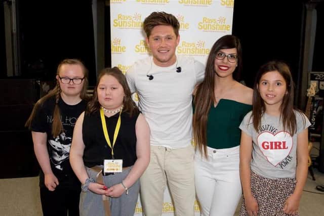 Niall Horan with some of the special guests at the Rays of Sunshine event