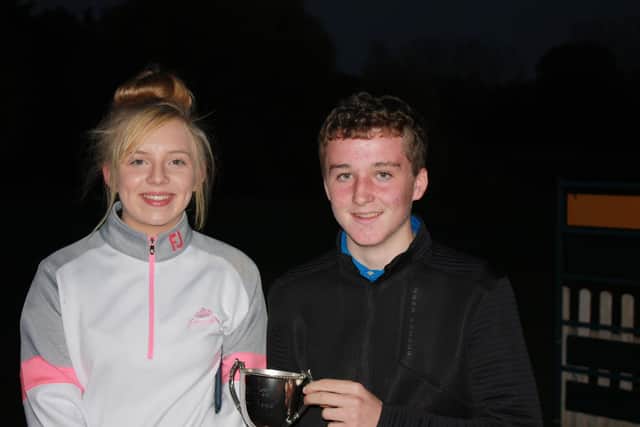 Beadlow Manor handicap and scratch champions Anabella Hay and Ben Loveard.