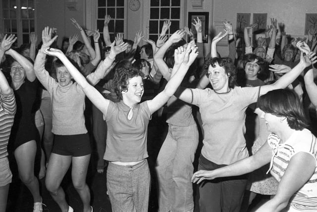 Wigan Women's Circle keep fit night in 1978