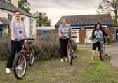 Claire, Tracy and Ria with their new bikes.