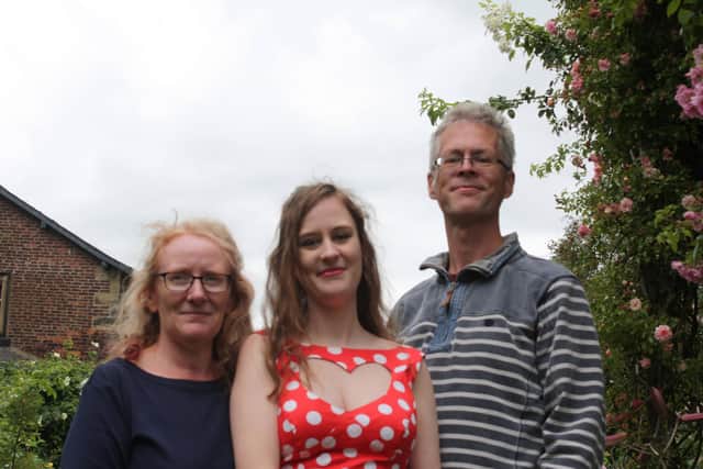 Tilly with her parents, Tanya and Steve