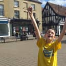 Family, friends and neighbours all walked with  Alex at different stages of the challenge.