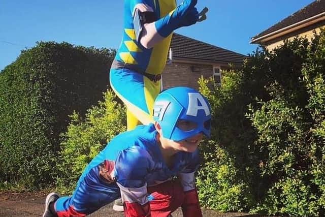 Photos: The Wolverine (Will) with Captain America (Alex). To arrange a birthday surprise, message Will Bailey on Facebook.