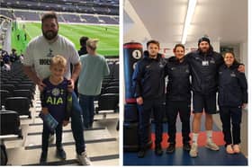 Dan with his son Maddox (eight) and with Falconer staff: Jack Hagland, James Bell and Steph Plested. Dan is grateful to his former Falconer colleague, Luke Hillard, who nominated Dan and who said “Dan goes above and beyond and always has done”.