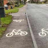 The cycle lanes on London Road. Photo: Cllr Whitaker.