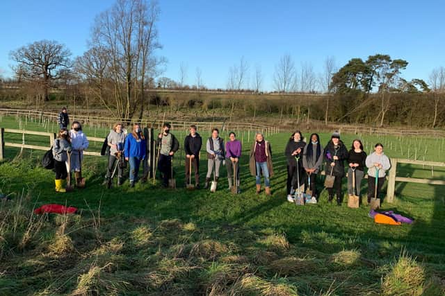 Students tree planting