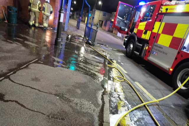 The fire service helped to dampen the area. Photo: Jasmyn and Gareth
