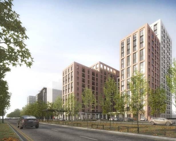 The 300-flat development behind The Hub will be 18 storeys high