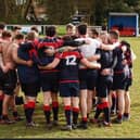 Action from Biggleswade Seconds' 24-24 draw with Bourne.